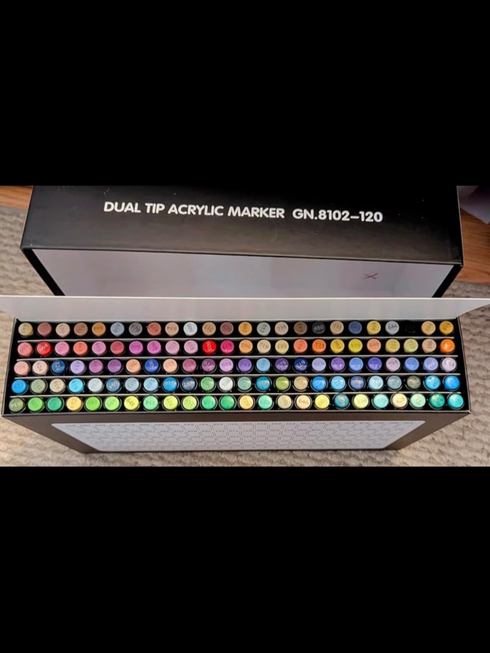 ​🎨 120 Colors GuangNa Acrylic Dual Tip Marker Set- GN-8102
